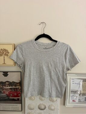 Hollister Light Gray Heather Crew Tee